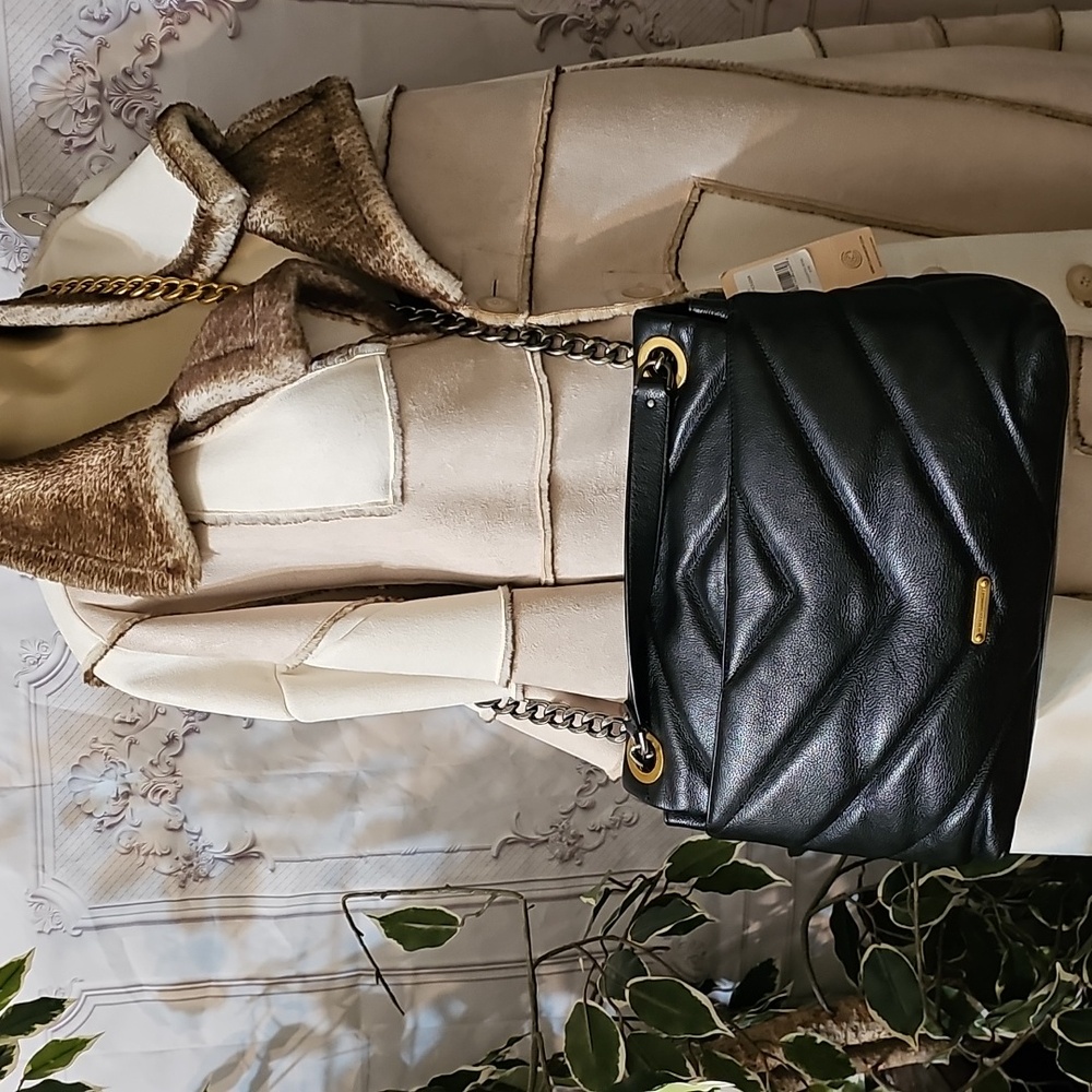 Rebecca Minkoff NWT 2 Faced Edie Black Maxi Quilted Chain Crossbody/Shoulder Bag - Picture 3 of 16